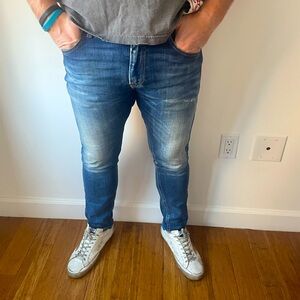 Diesel men’s jeans slim, blue, size 31, distressed